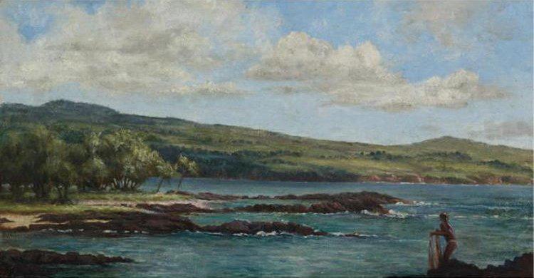 Helen Thomas Dranga Casting a Net, Hawaii, oil painting image